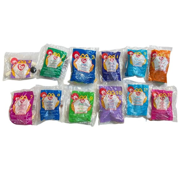 1999 McDonalds Ty Teeny Beanie Baby Full Set 12 Factory Sealed Tags Plush Stuffy - Picture 1 of 13
